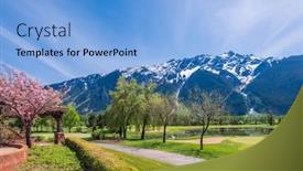  Presentation with golf course - Colorful slide deck enhanced with golf-course-with-flag-gorgeous backdrop and a light blue colored foreground