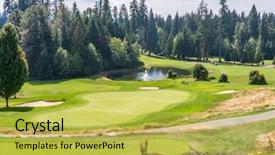  Presentation with golf course - Slide deck featuring golf course with gorgeous green background and a yellow colored foreground