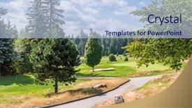  Presentation with golf course - PPT layouts enhanced with golf course with gorgeous green background and a light blue colored foreground