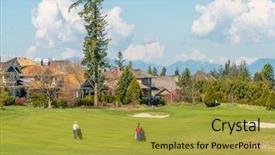  Presentation with green real estate - Presentation with golf course with gorgeous green background and a gold colored foreground