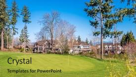  Presentation with green real estate - Presentation enhanced with golf course with gorgeous green background and a gold colored foreground