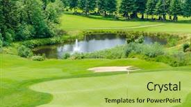  Presentation with golf course - PPT layouts with golf course with gorgeous green background and a yellow colored foreground