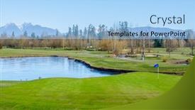  Presentation with course - Theme having golf-course-with-gorgeous-green background and a light blue colored foreground