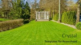  Presentation with golf course - PPT theme with golf-course-with-gorgeous-green background and a gold colored foreground