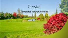  Presentation with golf course - Presentation theme consisting of golf-course-with-gorgeous-green and a light blue colored foreground