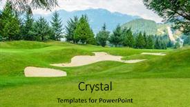  Presentation with golf course - Cool new PPT layouts with golf course with gorgeous green backdrop and a gold colored foreground