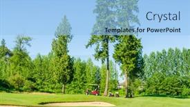  Presentation with golf course - Presentation design enhanced with golf-course-with-yellow-sand background and a light blue colored foreground