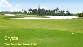  Presentation with golf course - Presentation theme having golf course background and a tawny brown colored foreground