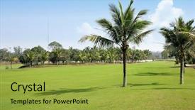  Presentation with golf course - Amazing theme having golf course backdrop and a yellow colored foreground