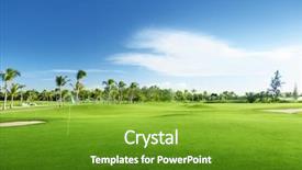  Presentation with golf course - Presentation consisting of golf course background and a tawny brown colored foreground