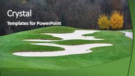  Presentation with golf course - Cool new PPT theme with golf course backdrop and a dark gray colored foreground