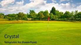  Presentation with golf course - Cool new PPT layouts with golf course backdrop and a gold colored foreground