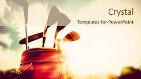  Presentation with golf - PPT theme having golf equipment in vintage retro background and a cream colored foreground