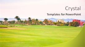  Presentation with golf - Beautiful slides featuring golf-field-mountains-afar backdrop and a  colored foreground