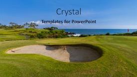  Presentation with bali temple - Amazing slide deck having golf-field-near-tanah-lot backdrop and a teal colored foreground