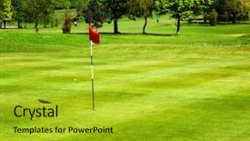  Presentation with golf - PPT layouts having golf field background and a gold colored foreground