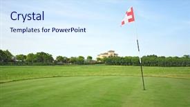  Presentation with golf - Colorful PPT theme enhanced with washes over a white paper backdrop and a sky blue colored foreground