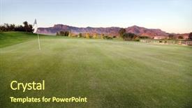  Presentation with arizona desert - Cool new presentation design with golf hole on arizona desert backdrop and a tawny brown colored foreground