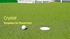  Presentation with golf - Cool new PPT theme with golf hole on the green backdrop and a  colored foreground