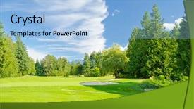  Presentation with rustic wedding green gold - Slide set consisting of golf place with gorgeous green background and a light blue colored foreground