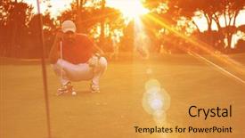  Presentation with flare - Colorful presentation design enhanced with golf player aiming shot backdrop and a gold colored foreground