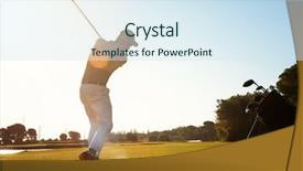  Presentation with golf course - Theme consisting of golf player hitting shot background and a sky blue colored foreground