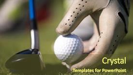  Presentation with course - Beautiful slides featuring golf player placing ball backdrop and a tawny brown colored foreground