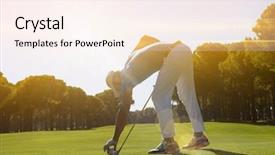  Presentation with golf course - Colorful slide set enhanced with golf player placing ball backdrop and a pink colored foreground