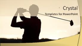  Presentation with golf ball on tee - Theme enhanced with golf player teeing-off ball background and a lemonade colored foreground