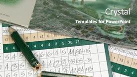  Presentation with golf - Presentation design featuring golf scorecards background and a gray colored foreground