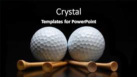  Presentation with golf - PPT theme having golf-still-life-two-golf background and a black colored foreground