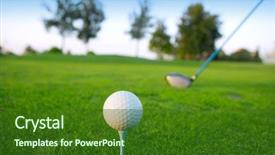  Presentation with golf course - Presentation having golf tee ball club driver background and a forest green colored foreground