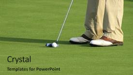  Presentation with golf driving range - Amazing presentation theme having golf backdrop and a tawny brown colored foreground