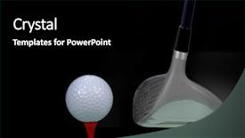  Presentation with impact - Beautiful PPT theme featuring golfball before impact backdrop and a black colored foreground