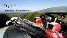  Presentation with sports car - Audience pleasing theme consisting of golfer in the sports car backdrop and a  colored foreground