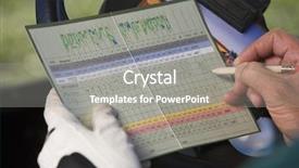  Presentation with music score - Slide deck consisting of golfer marking score on scorecard background and a gray colored foreground