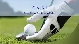  Presentation with course - Amazing theme having golfer placing golf ball backdrop and a sky blue colored foreground