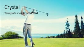  Presentation with beautiful golf courses - Presentation having golfer playing on beautiful golf background and a arctic colored foreground