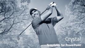  Presentation with shooting - Cool new slides with golfer shooting a golf ball backdrop and a seafoam green colored foreground