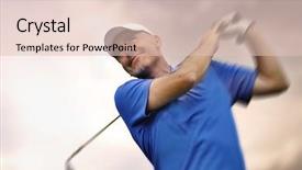  Presentation with golf ball on tee - PPT theme enhanced with golfer shooting a golf ball background and a lemonade colored foreground