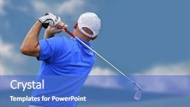  Presentation with shooting - Audience pleasing PPT theme consisting of golfer shooting a golf ball backdrop and a teal colored foreground