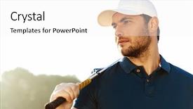  Presentation with close up of young girls - Presentation theme featuring golfers - close up of a young background and a white colored foreground