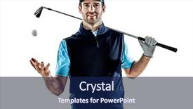  Presentation with studio - Presentation design with golfers - one caucasian man golfer golfing background and a navy blue colored foreground