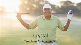  Presentation with golf - Amazing theme having golfers - portrait of smiling mature golfer backdrop and a mint green colored foreground