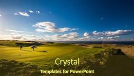  Presentation with golf course - PPT theme consisting of golfers-on-a-lovely-golf background and a tawny brown colored foreground