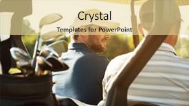  Presentation with mario cart - Audience pleasing PPT theme consisting of golfers sitting in a cart backdrop and a blonde colored foreground