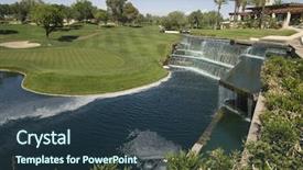  Presentation with paradise - PPT theme having golfing paradise background and a tawny brown colored foreground