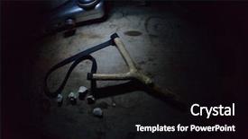  Presentation with wooden toy - Beautiful PPT theme featuring goliath - slingshoot weapon toy in dark backdrop and a black colored foreground