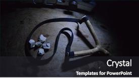  Presentation with wooden toy - Slides with goliath - slingshoot weapon toy in dark background and a dark gray colored foreground