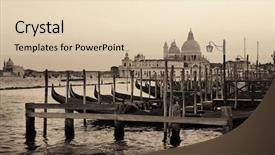  Presentation with catholic history santa maria - Theme enhanced with gondola and santa maria della background and a  colored foreground